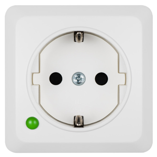Одномісна розетка Elektro-Plast Berg 3737-00 із заземленням (біла) - фото №1