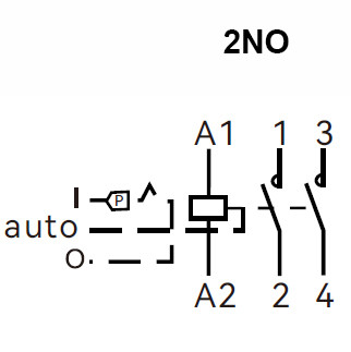 Модульный контактор с ручным управлением TOSUNlux LCH8-25M 2NO 2P 25A (6931934221176) - фото №2