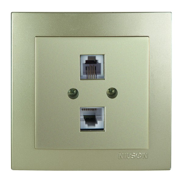 Розетка Nilson Touran золото комп'ютерна телефонна CAT6e-Cat3e ( 24151049 )