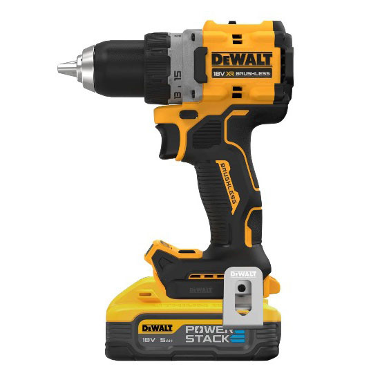 Бесщеточная дрель-шуруповерт DeWALT DCD800H2T XR Li-Ion PowerStack 18В 5Ач 90Нм патрон 13мм - фото №1