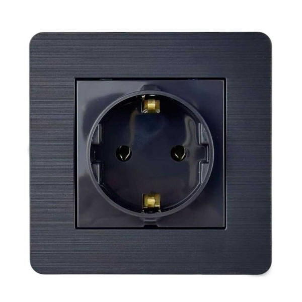 Розетка Nilson Selene антрацит 1-на з заземленням ( 23362517 )