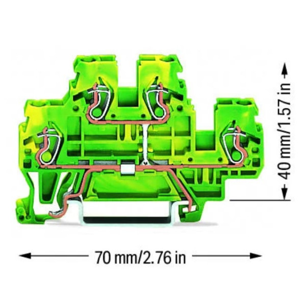 Компактная клемма Wago 870-507 (желто-зеленая) - фото №1