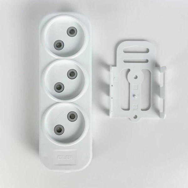 Колодка EL-BI 3-я без заземления со шторками Myra ( 527-010200-300 ) - фото №1