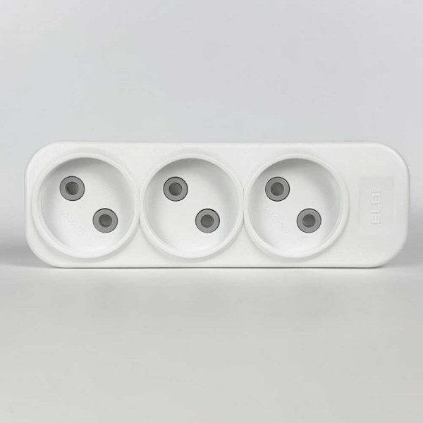 Колодка EL-BI 3-я без заземления со шторками Myra ( 527-010200-300 ) - фото №2