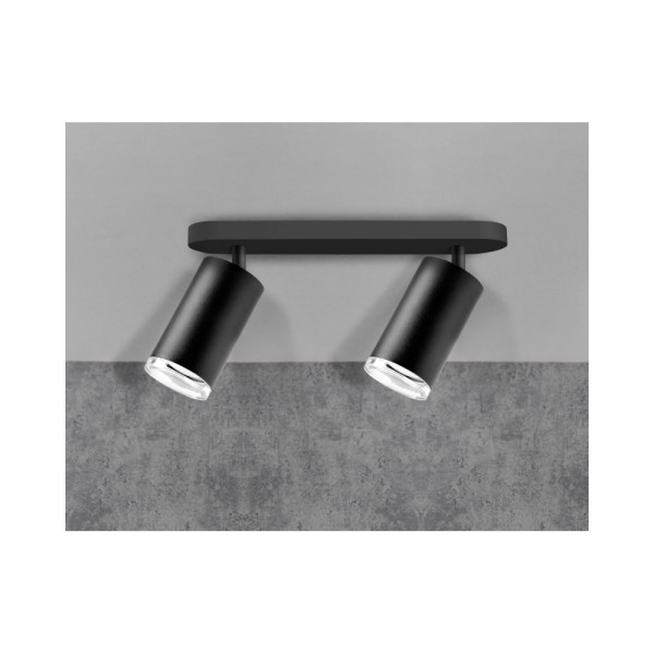 Светильник поворотный, спот Goldlux 324719 Turyn GU10 2x10W IP44 Черный - фото №1