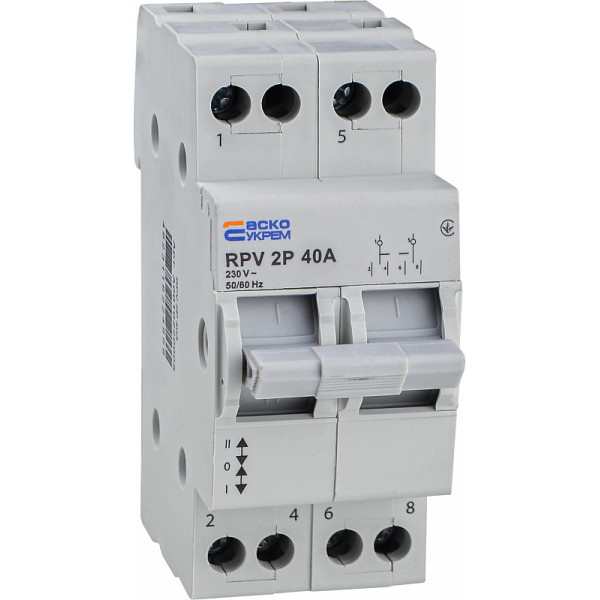 Выключатель-разъединитель Аско-Укрем (І-0-ІІ) RPV 2P 40A (A0010220005)