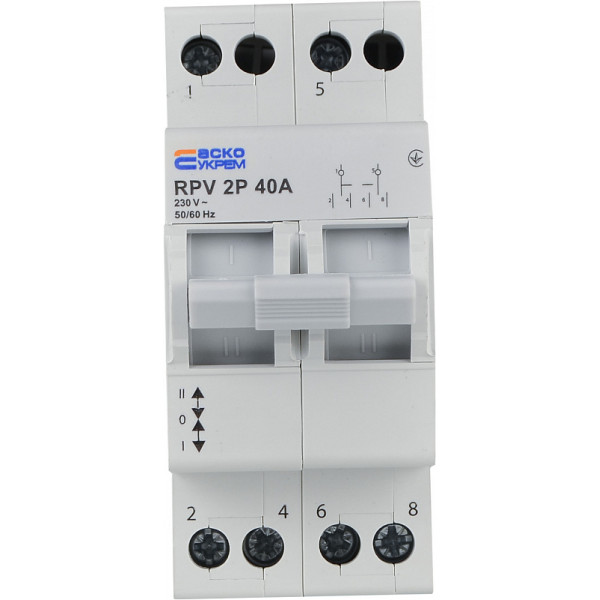 Выключатель-разъединитель Аско-Укрем (І-0-ІІ) RPV 2P 40A (A0010220005) - фото №1