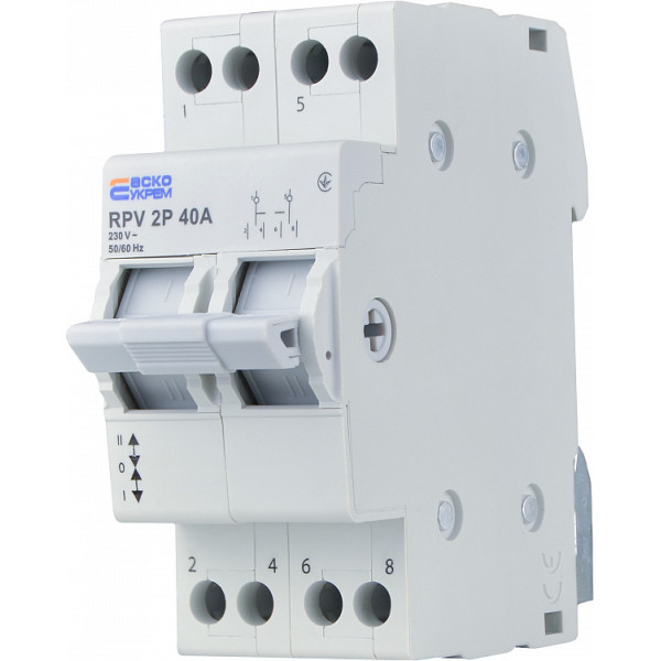 Выключатель-разъединитель Аско-Укрем (І-0-ІІ) RPV 2P 40A (A0010220005) - фото №2