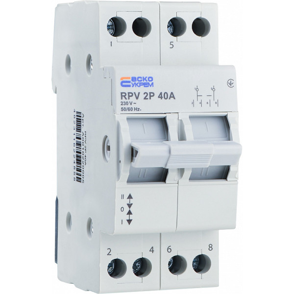 Выключатель-разъединитель Аско-Укрем (І-0-ІІ) RPV 2P 40A (A0010220005) - фото №3