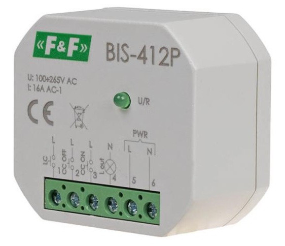 Бістабільне реле F&F BIS-412P 165-265В AC 16А - фото №1