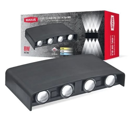 Накладний світильник Maxus MWL 8Вт 3000/4100/6500К IP65 BL Square (1-MWL-8W-BLS) - фото №3