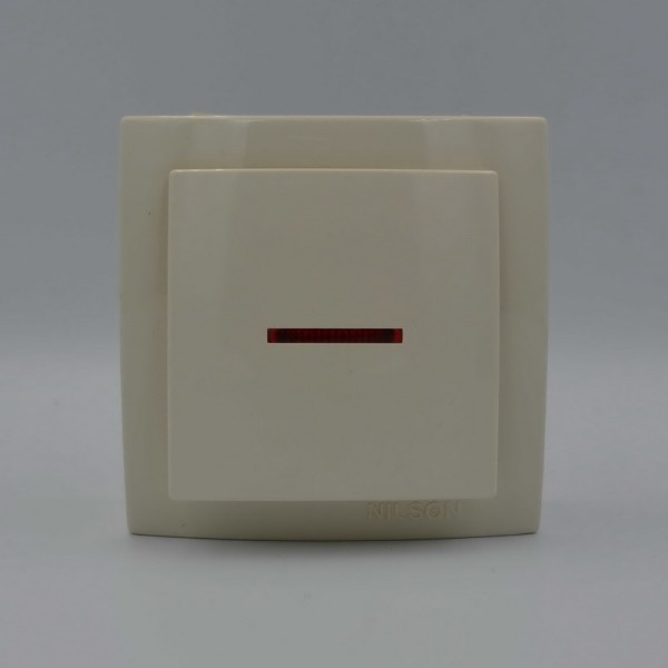 Вимикач Nilson Themis кремовий 1кл з підсвіткою ( 26121002 ) - фото №1