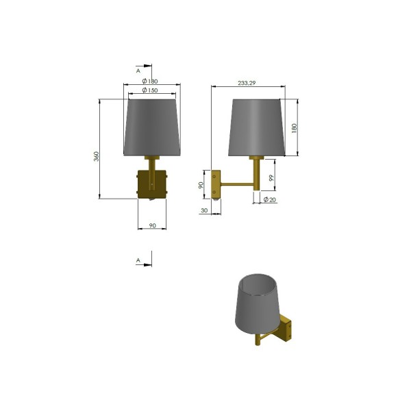 Бра, настінний світильник Pikart 30959-1 E27 1x60W IP20 - фото №2