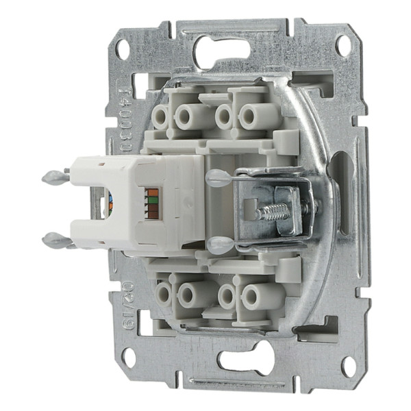 Розетка компьютерная без рамки 5.e UTP алюминий Asfora, EPH4300161 - фото №3