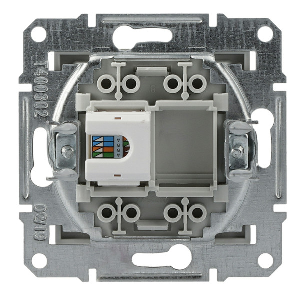 Розетка компьютерная без рамки 5.e UTP алюминий Asfora, EPH4300161 - фото №4