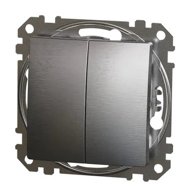 Переключатель Schneider Electric Sedna Design & Elements с подсветкой матовый алюминий SDD170108 - фото №4