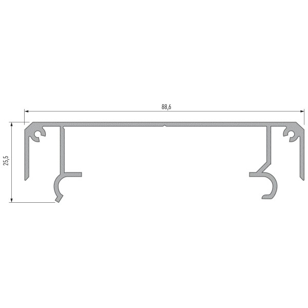 Профіль монтажний для світлодіодної стрічки Lumines Largo M1 срібло - фото №1
