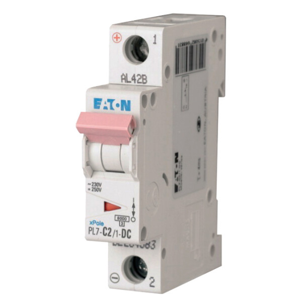 Автоматичний вимикач Eaton PL7-C2/1-DC 250В DC 2А C