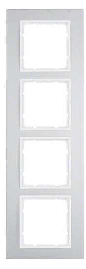 Рамка 4-местная алюминий/полярная белизна Berker B.3