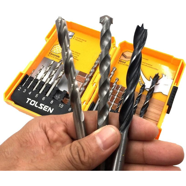 Набор сверл дерево-металл-кирпич/бетон Tolsen (75628) 2-10мм (16шт) - фото №2