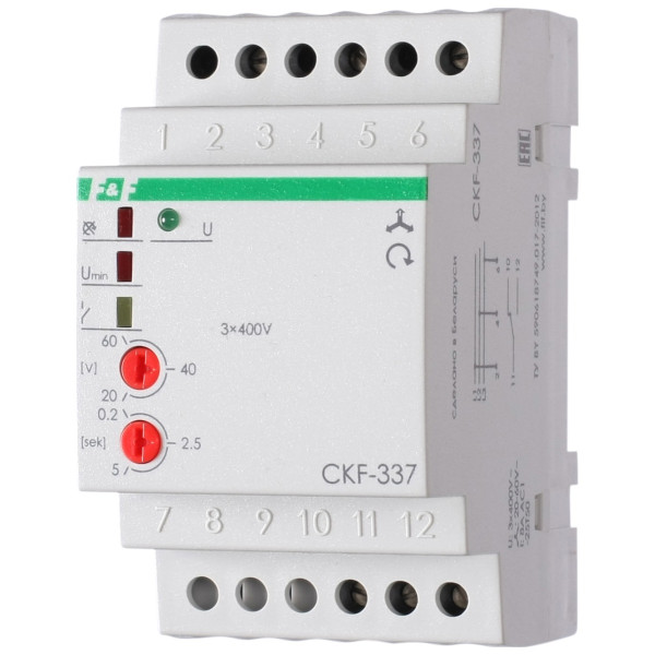 Реле контролю фаз CKF-337 380В 10А 3S (без нейтралі)