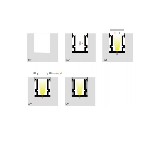 LED-профиль MLG напольный LP26211 с рассеивателем, 2 метра - фото №2