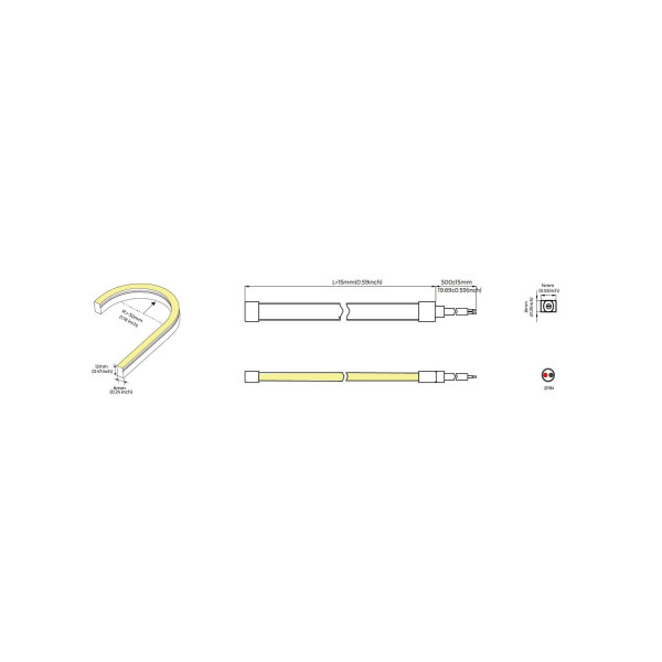 Гнучкий неон COLORS 24V IP65 8,8W 330Lm 3000K 5м (NJS0612-WW) - фото №1