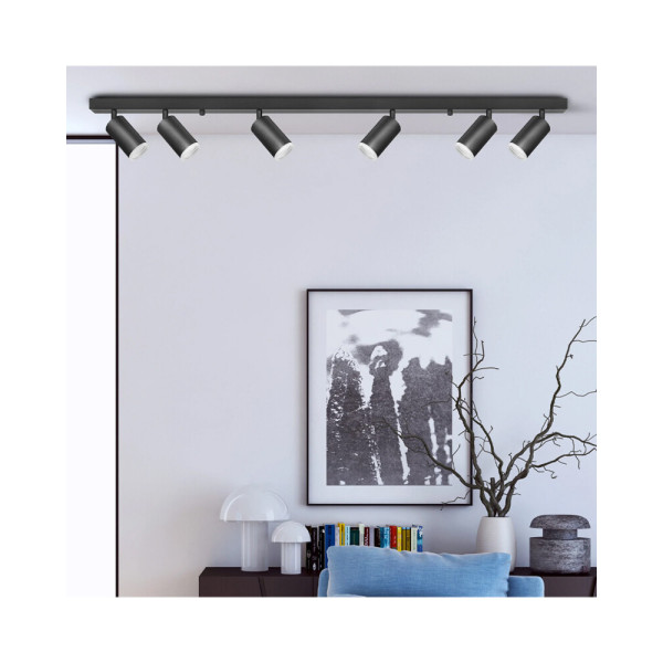 Светильник поворотный, спот Goldlux 327734 London GU10 6x10W IP20 Черный - фото №1