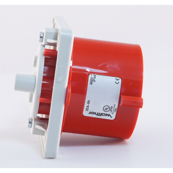 Прямой панельный штекер WALTHER WL615406 (3P+E) 16А 380V IP44 - фото №2