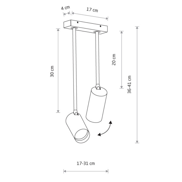 Светильник поворотный, спот Nowodvorski 7730 Mono Long GU10 2x10W IP20 черный - фото №1