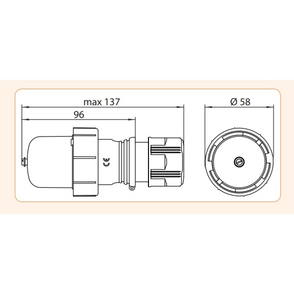 Универсальная силовая вилка ETI 004482127 EEVG-16 IP67 (Schuko) - фото №2