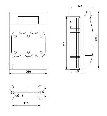 Выключатель-разъединитель под предохранитель E.Next e.fuse.VR.400 3 полюса 400А (i0760086) - фото №1
