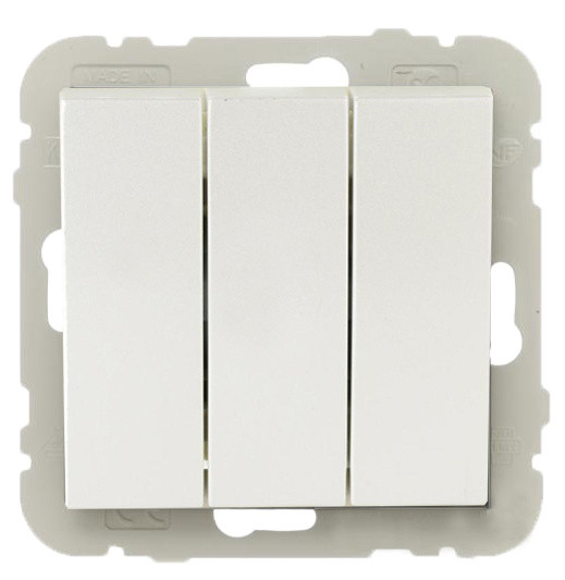 Трехклавишный выключатель Logus 21088 TGE 10АХ 250В (лед)