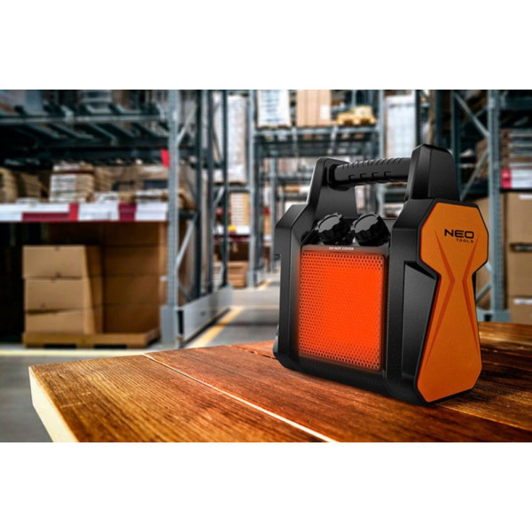 Переносний керамічний обігрівач Neo Tools PTC 2 кВт із потоком повітря-139 м³/год (90-060) - фото №1