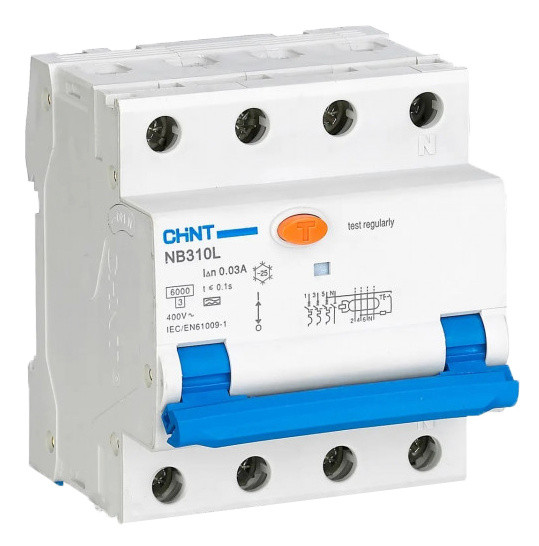 Дифавтомат Chint NB310L/3N 3P+N C20 30мА A 6кА (660014)