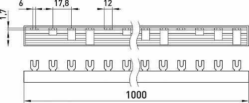 З'єднувальна шина E.Next e.bc.u.stand.4.100 вилочна 4р 100А (s180008) - фото №1