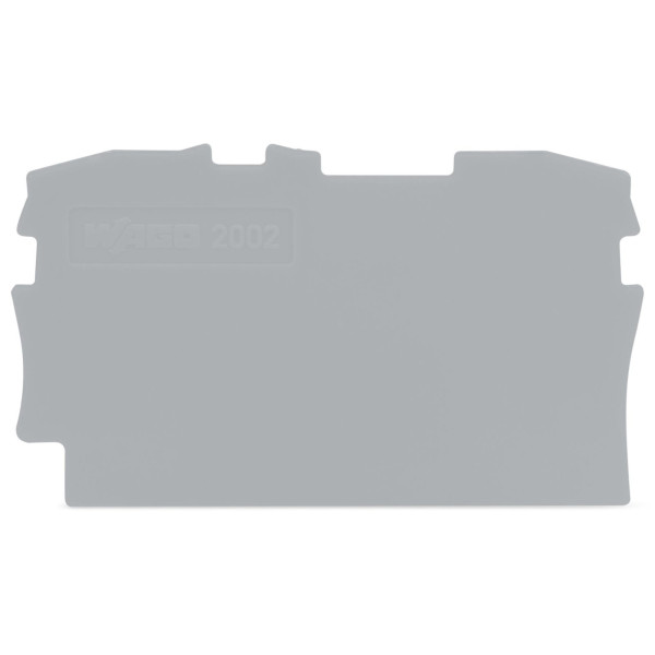 Кінцева/розділювальна пластина Wago 2002-1291 для клем на 2 дроти 2,5мм² (сіра)