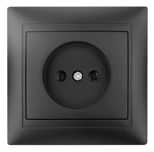 Розетка Elcor Emily 9215 (211648) без заземлення (чорна)
