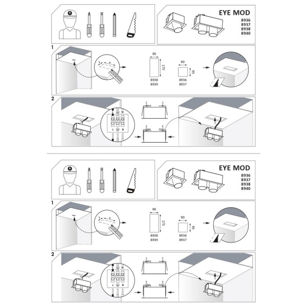 Точечный светильник Nowodvorski 8940 Eye Mod GU10 2x10W IP20 черный - фото №2