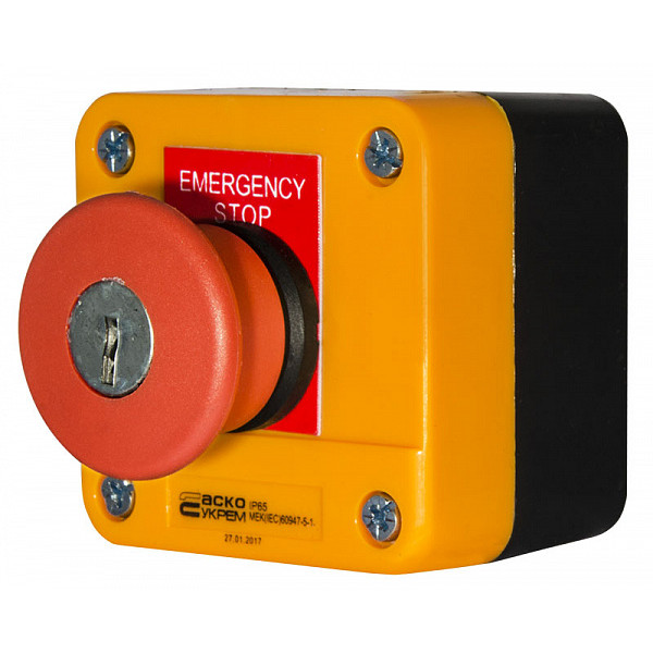 Одноместный пост управления Аско-Укрем XAL-J184 «Аварийный Стоп» (A0140020043)