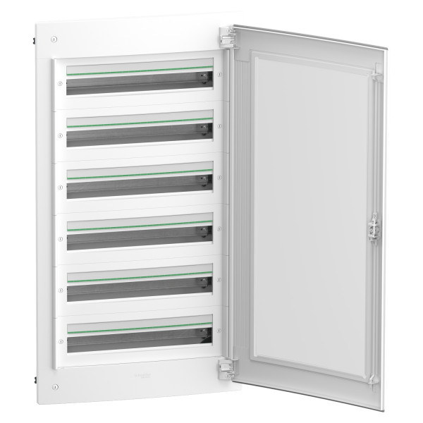 Врізний щит Schneider Electric PrismaSeT XS LVSXP624 6 рядів 144М прозорі двері - фото №1