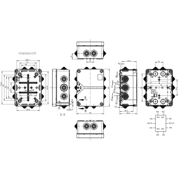 Електромонтажна розподільна коробка Spelsberg HP 150 (sp32695001) IP55 - фото №8