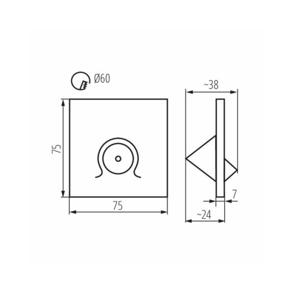 Светильник для подсветки лестницы/коридора Kanlux 32497 Mefis LED 1x0.7W 4000K 35Lm IP20 - фото №1