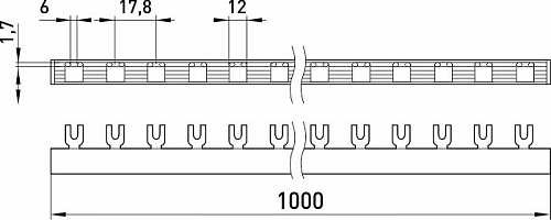 З'єднувальна шина E.Next e.bc.u.stand.1.100 вилочна 1р 100А (s180005) - фото №1