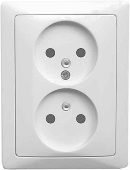 Двойная розетка E.Next e.lux.1222L.2gz.ivory слоновая кость (ins0040066)