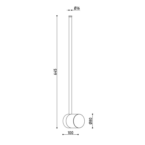 Бра, настінний світильник Kloodi WA-STICK 60 Stick Led 1x7W 3000K IP20 Gold - фото №4