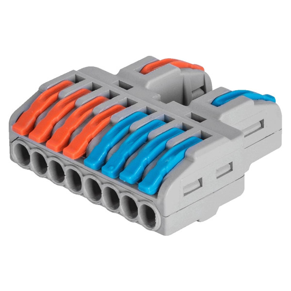 Клеммник E.Next e.lc.pro.aw.uni.pl.2-8 соединительный с нажимным рычагом универсальный (p0660024) - фото №1