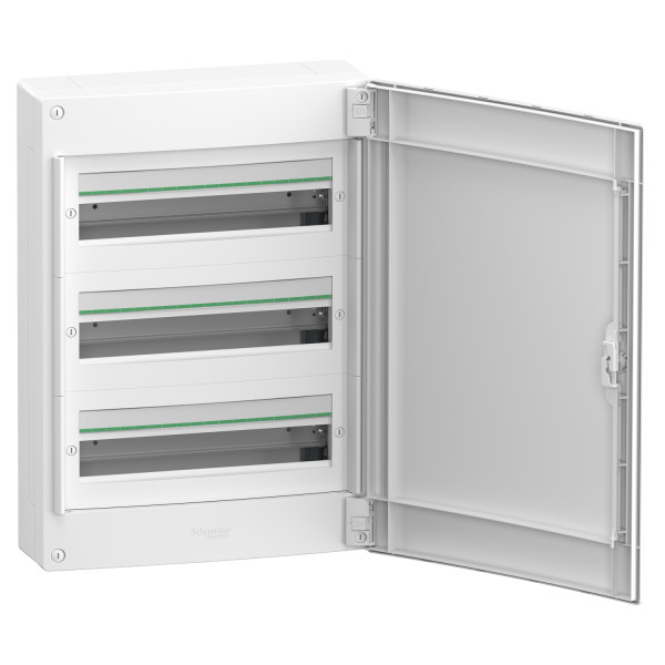 Навесной щит Schneider Electric PrismaSeT XS LVSXQ318 3 ряда 54М белые двери - фото №1