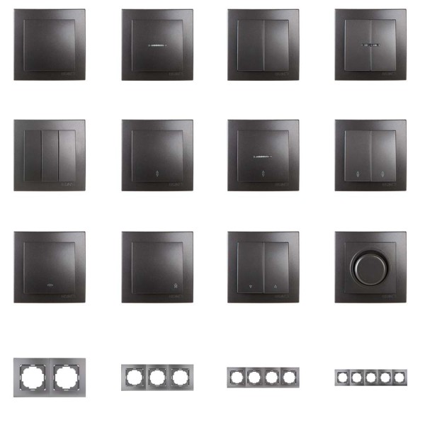 Вимикач Nilson Touran антрацит 3кл ( 24161066 ) - фото №1