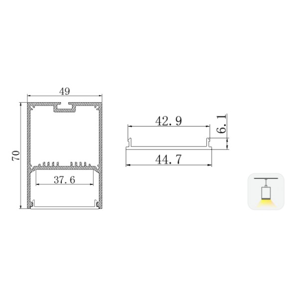 LED-профіль підвісний LS4970 (2,5 метра) - фото №2